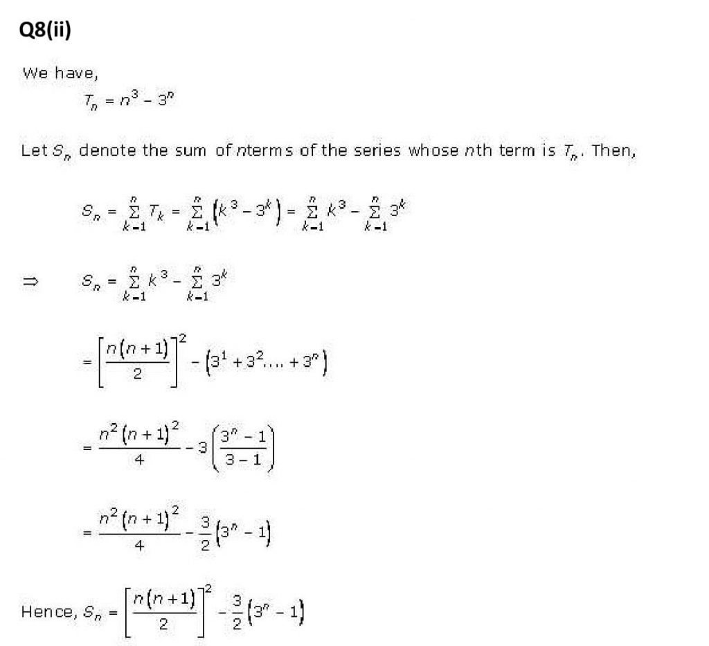 NCERT Solutions Class 11 Mathematics RD Sharma Some Special Series-