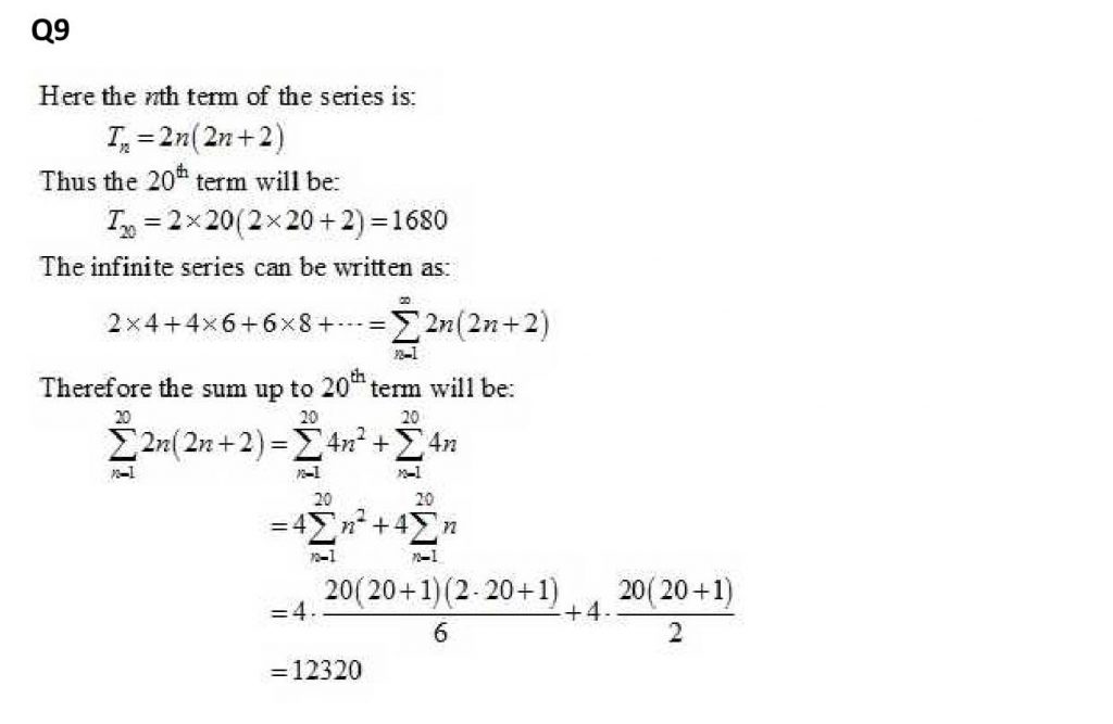 NCERT Solutions Class 11 Mathematics RD Sharma Some Special Series-