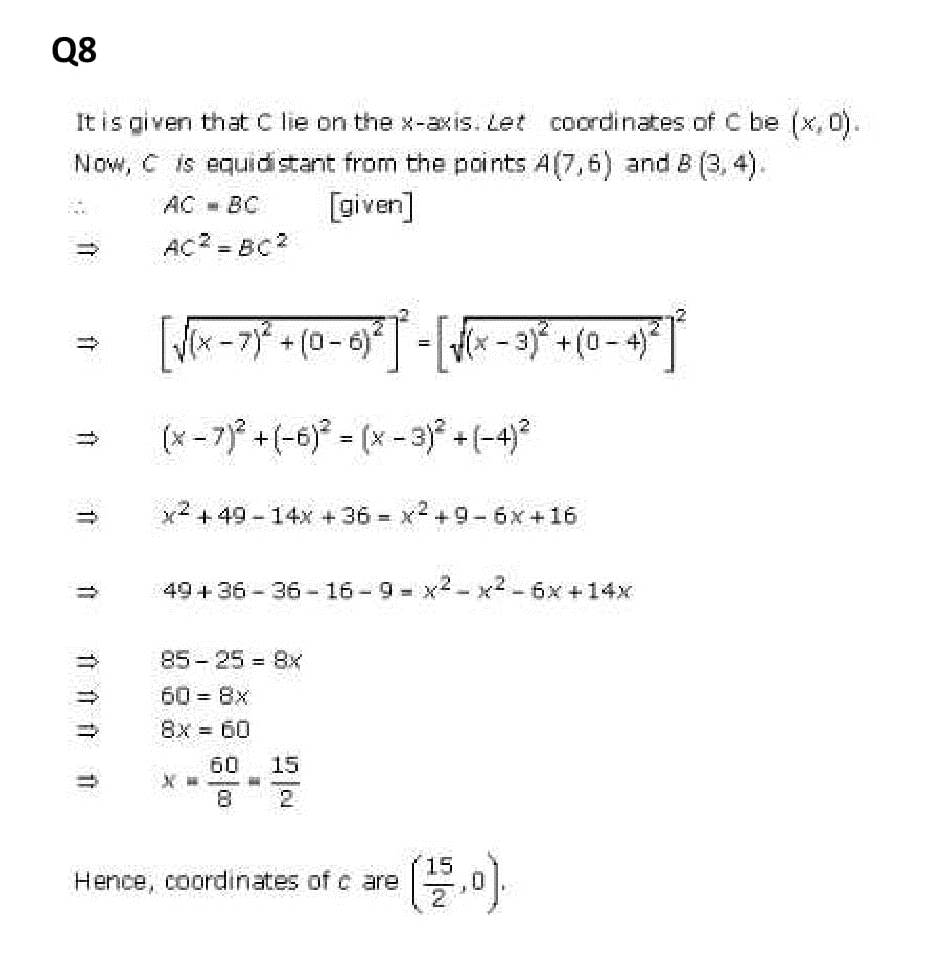 NCERT Solutions Class 11 Mathematics RD Sharma Brief Review of Cartesian System of Rectangular Coordinates-