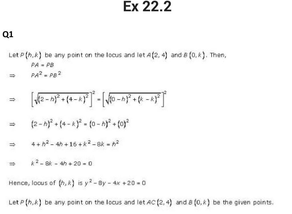NCERT Solutions Class 11 Mathematics RD Sharma Brief Review of Cartesian System of Rectangular Coordinates-