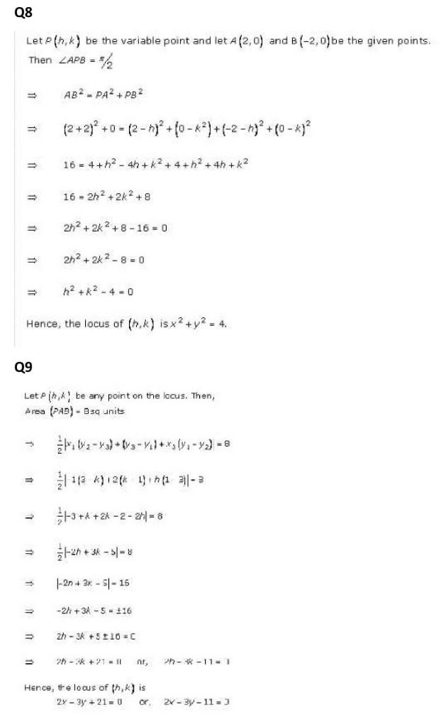 NCERT Solutions Class 11 Mathematics RD Sharma Brief Review of Cartesian System of Rectangular Coordinates-