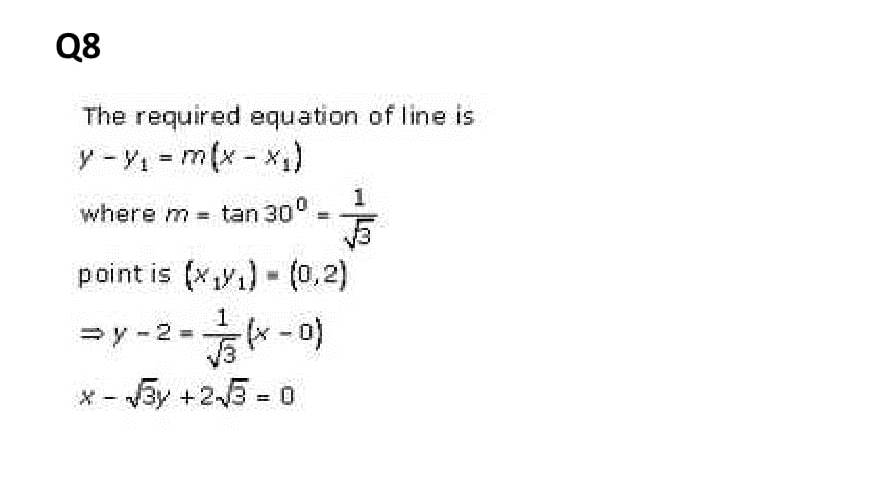 NCERT Solutions Class 11 Mathematics RD Sharma The Straight Lines-