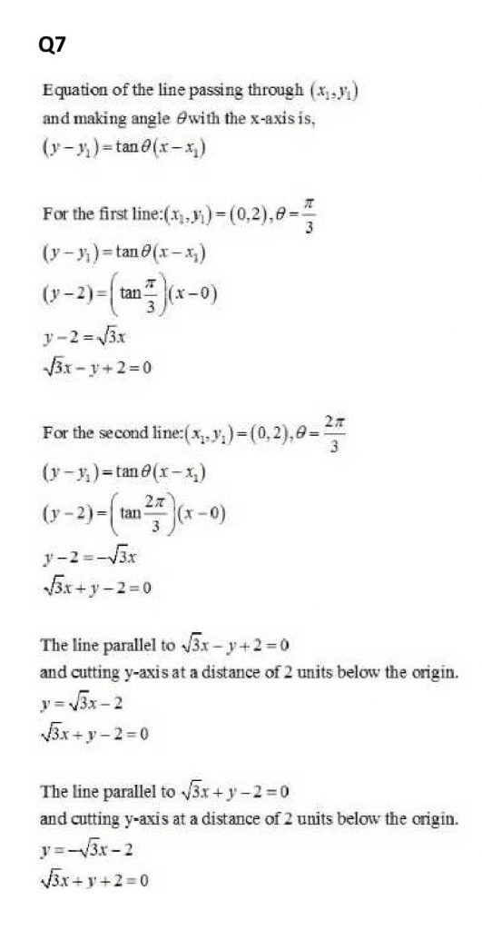 NCERT Solutions Class 11 Mathematics RD Sharma The Straight Lines-