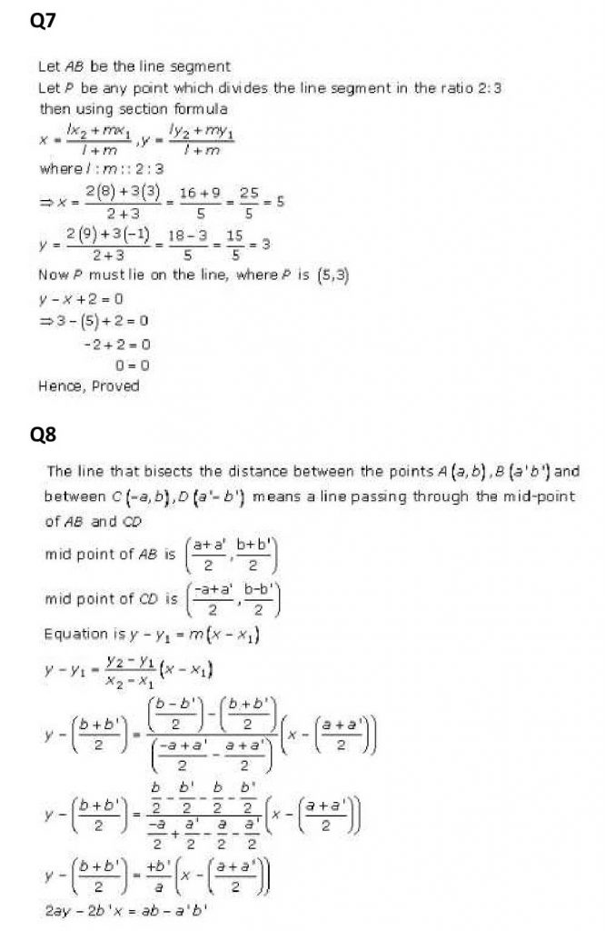 NCERT Solutions Class 11 Mathematics RD Sharma The Straight Lines-