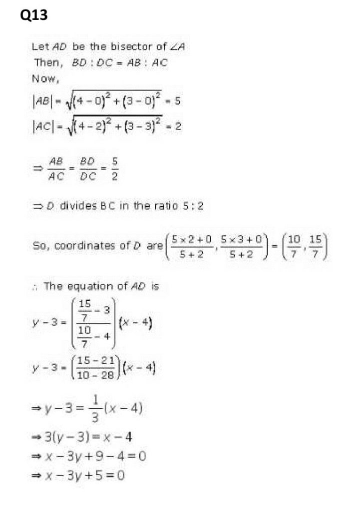 NCERT Solutions Class 11 Mathematics RD Sharma The Straight Lines-