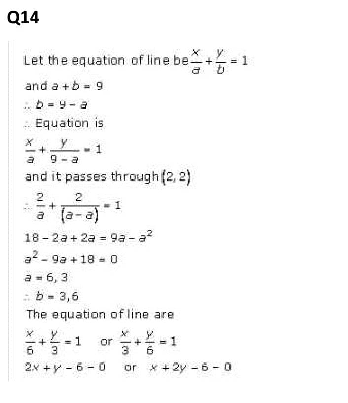 NCERT Solutions Class 11 Mathematics RD Sharma The Straight Lines-