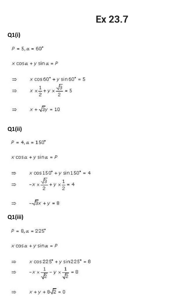 NCERT Solutions Class 11 Mathematics RD Sharma The Straight Lines-