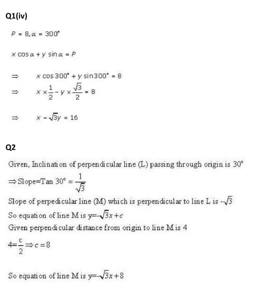NCERT Solutions Class 11 Mathematics RD Sharma The Straight Lines-