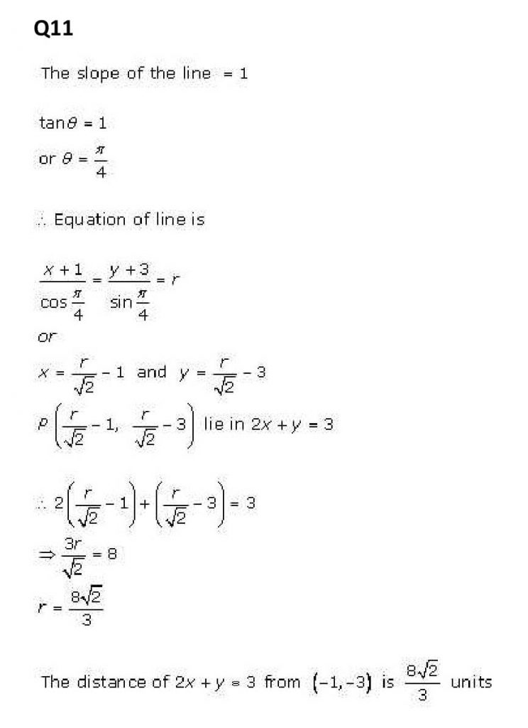 NCERT Solutions Class 11 Mathematics RD Sharma The Straight Lines-