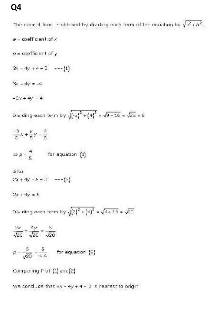 NCERT Solutions Class 11 Mathematics RD Sharma The Straight Lines-