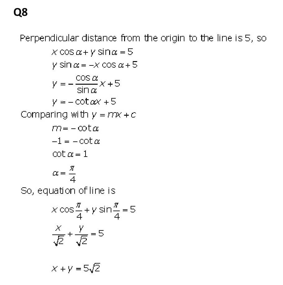 NCERT Solutions Class 11 Mathematics RD Sharma The Straight Lines-