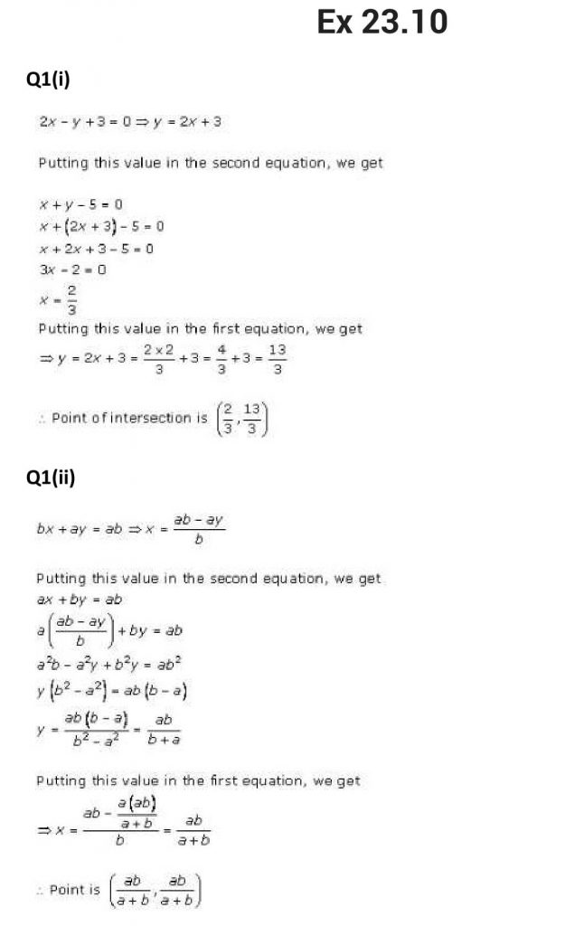 NCERT Solutions Class 11 Mathematics RD Sharma The Straight Lines-