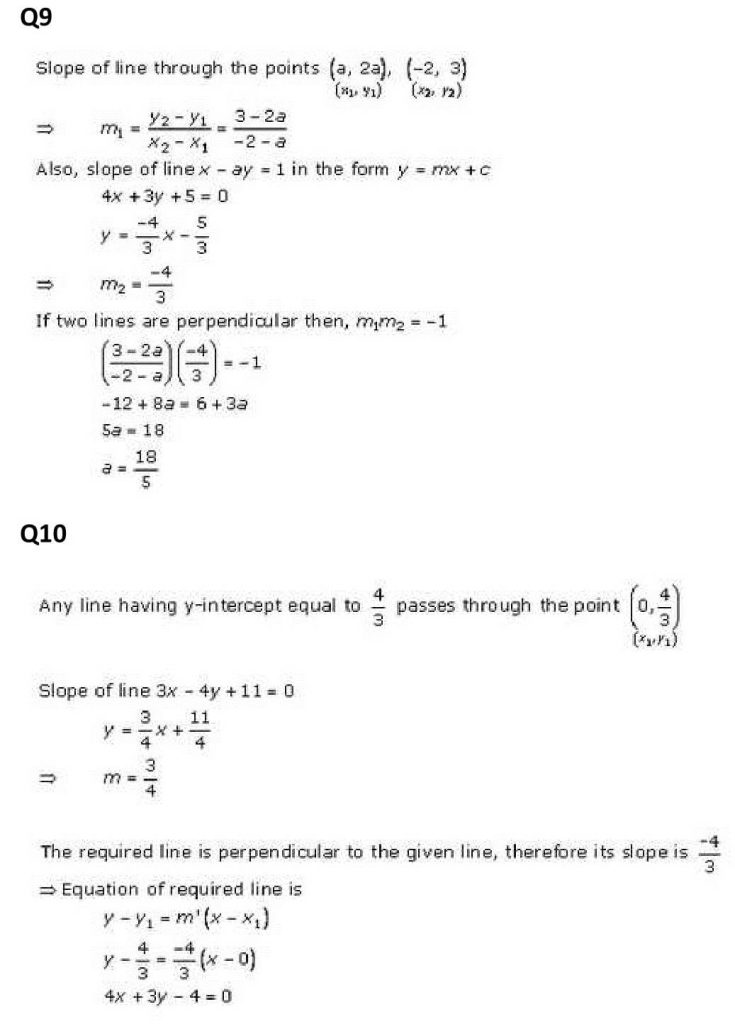 NCERT Solutions Class 11 Mathematics RD Sharma The Straight Lines-