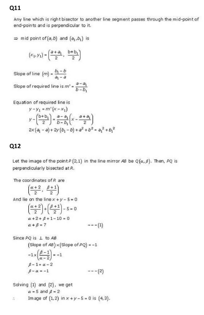 NCERT Solutions Class 11 Mathematics RD Sharma The Straight Lines-