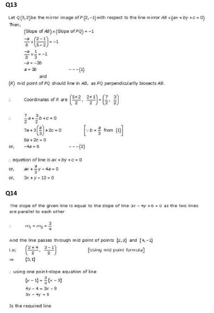 NCERT Solutions Class 11 Mathematics RD Sharma The Straight Lines-