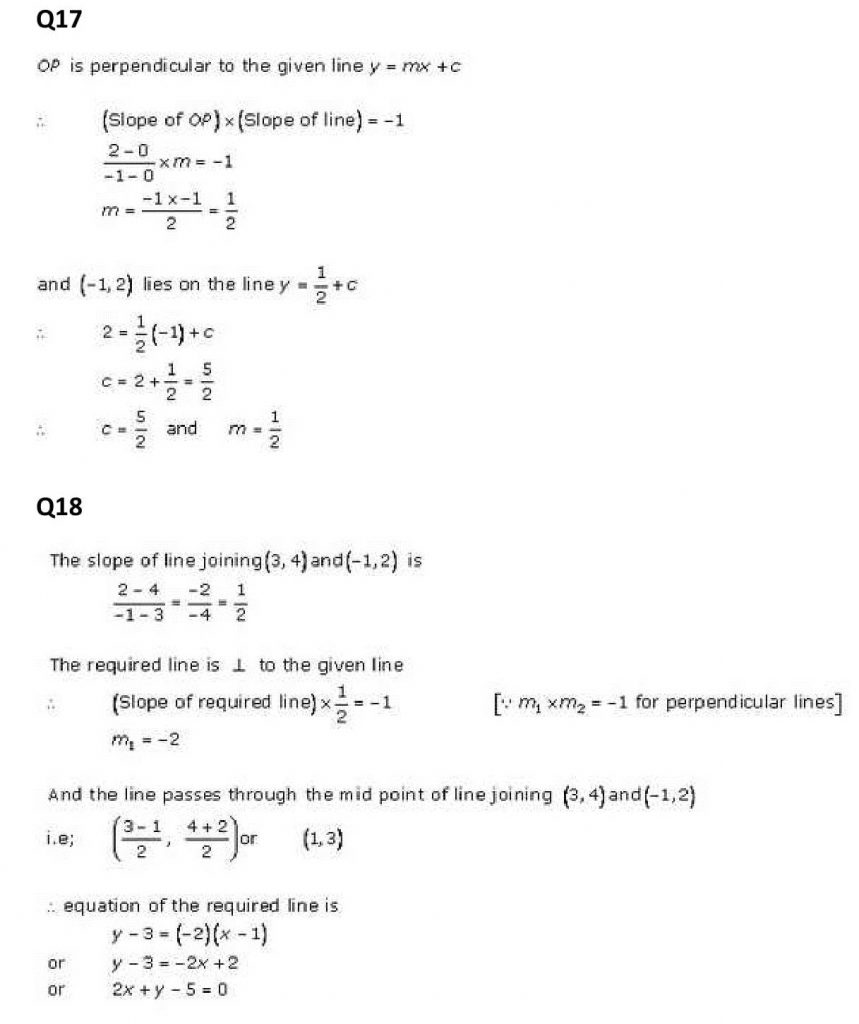 NCERT Solutions Class 11 Mathematics RD Sharma The Straight Lines-