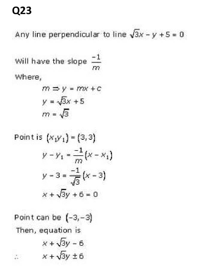 NCERT Solutions Class 11 Mathematics RD Sharma The Straight Lines-