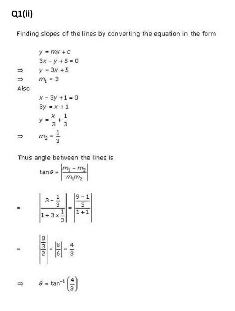 NCERT Solutions Class 11 Mathematics RD Sharma The Straight Lines-