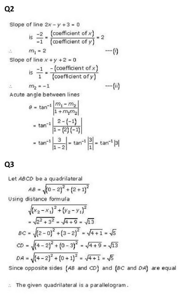 NCERT Solutions Class 11 Mathematics RD Sharma The Straight Lines-