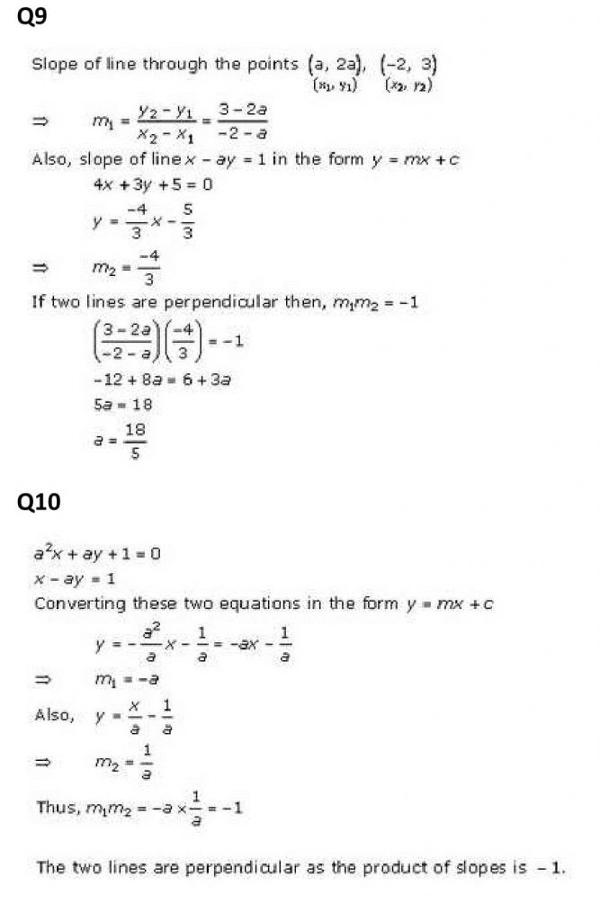 NCERT Solutions Class 11 Mathematics RD Sharma The Straight Lines-