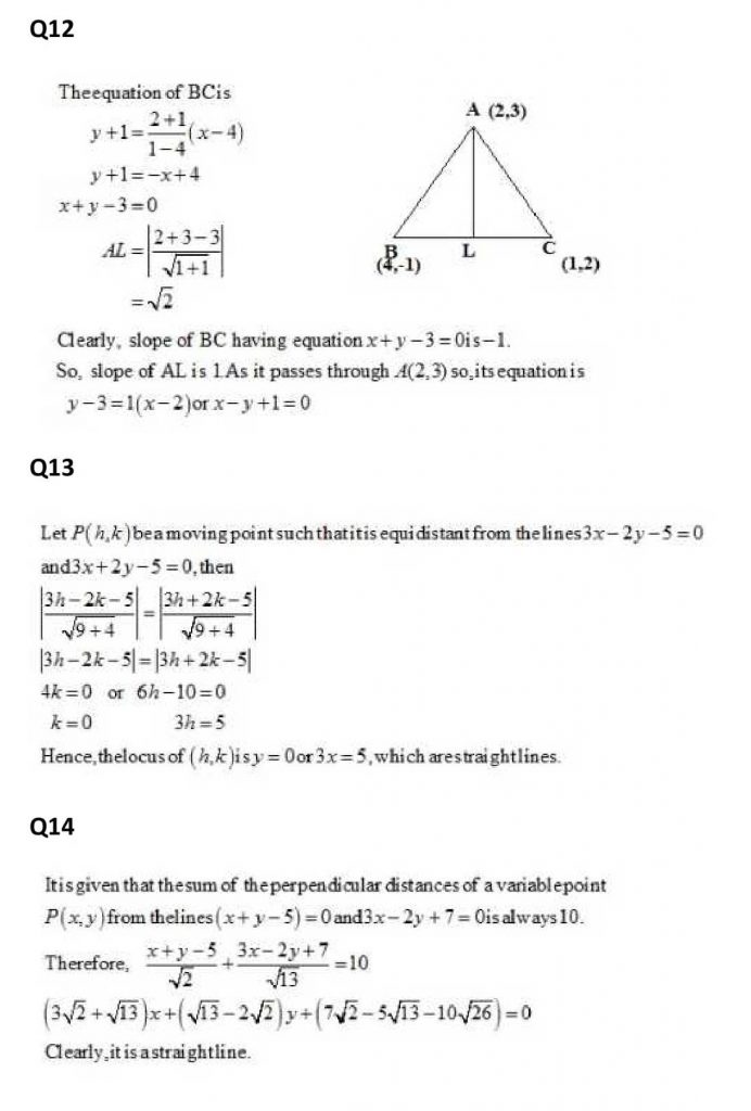 NCERT Solutions Class 11 Mathematics RD Sharma The Straight Lines-