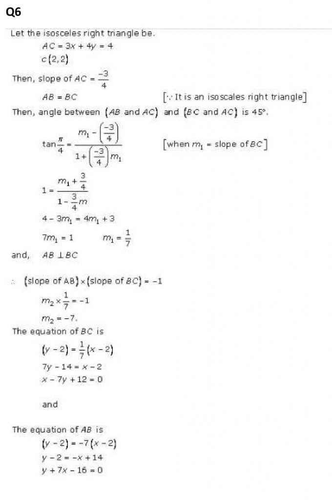 NCERT Solutions Class 11 Mathematics RD Sharma The Straight Lines-