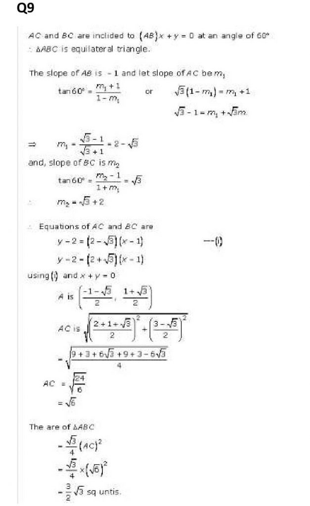 NCERT Solutions Class 11 Mathematics RD Sharma The Straight Lines-