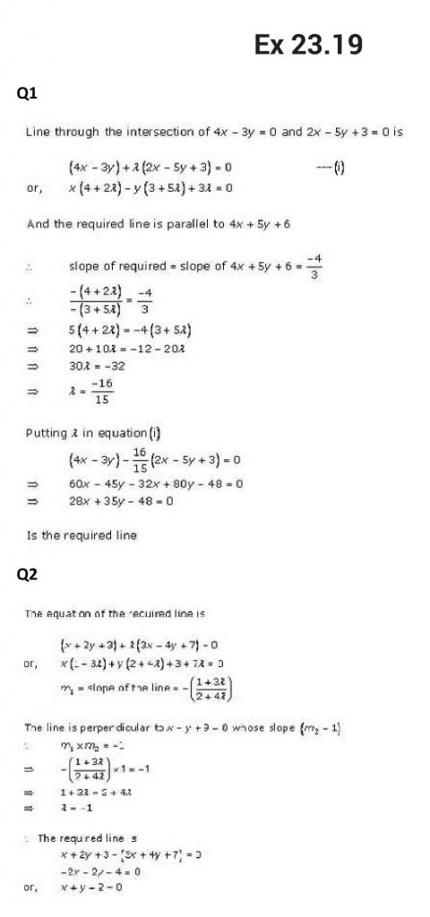 NCERT Solutions Class 11 Mathematics RD Sharma The Straight Lines-