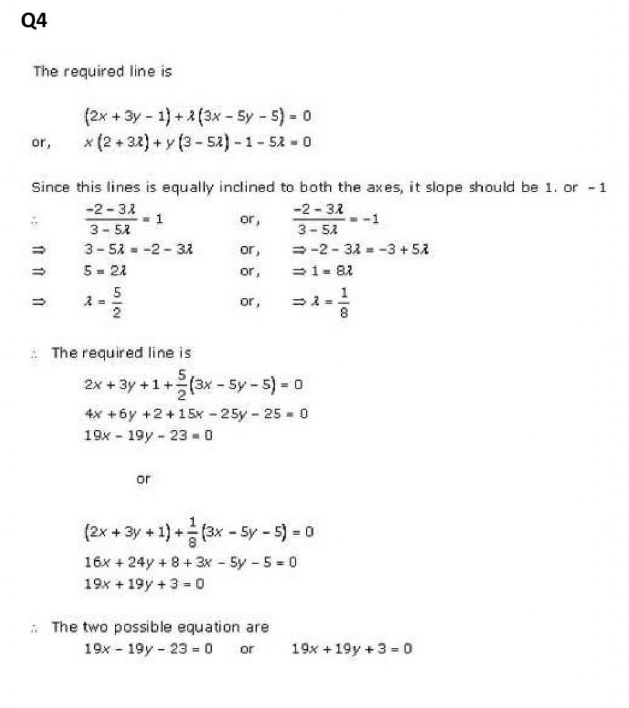 NCERT Solutions Class 11 Mathematics RD Sharma The Straight Lines-