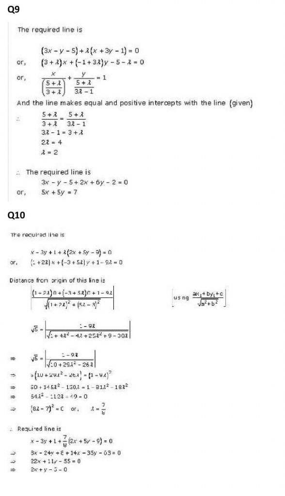NCERT Solutions Class 11 Mathematics RD Sharma The Straight Lines-