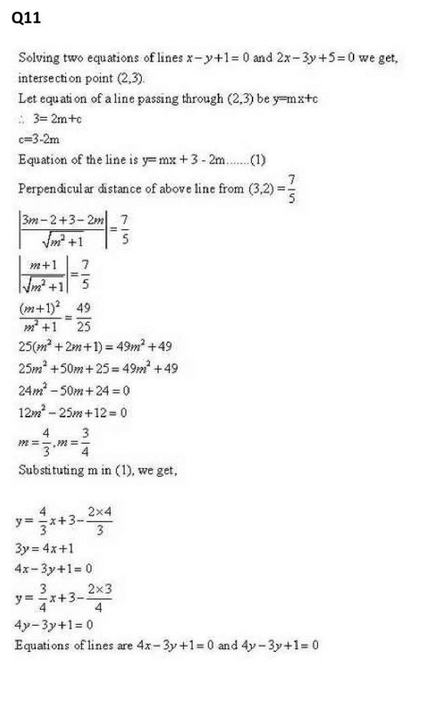 NCERT Solutions Class 11 Mathematics RD Sharma The Straight Lines-