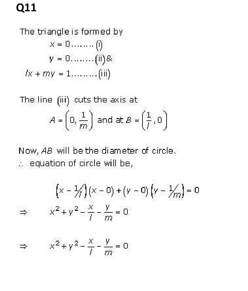 NCERT Solutions Class 11 Mathematics RD Sharma The Circle