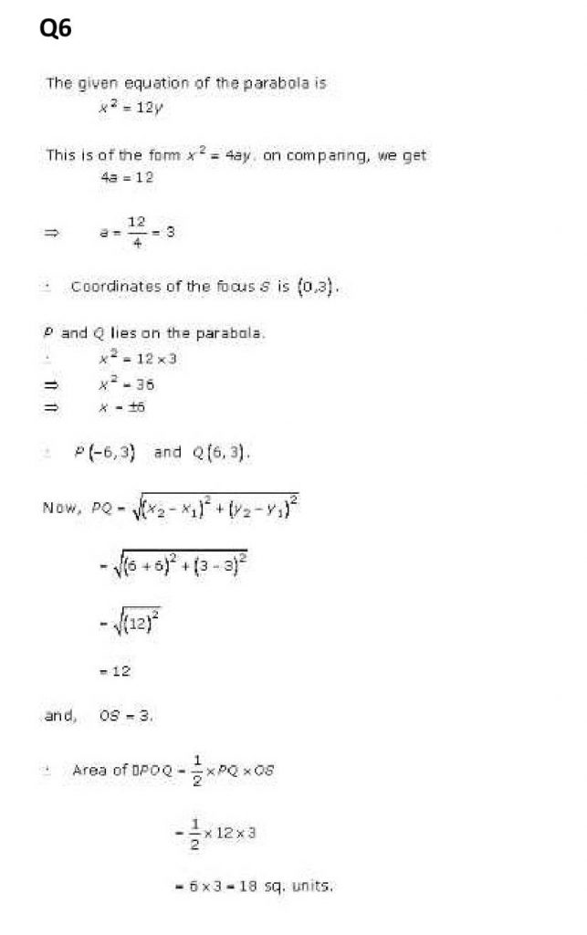 NCERT Solutions Class 11 Mathematics RD Sharma Parabola-