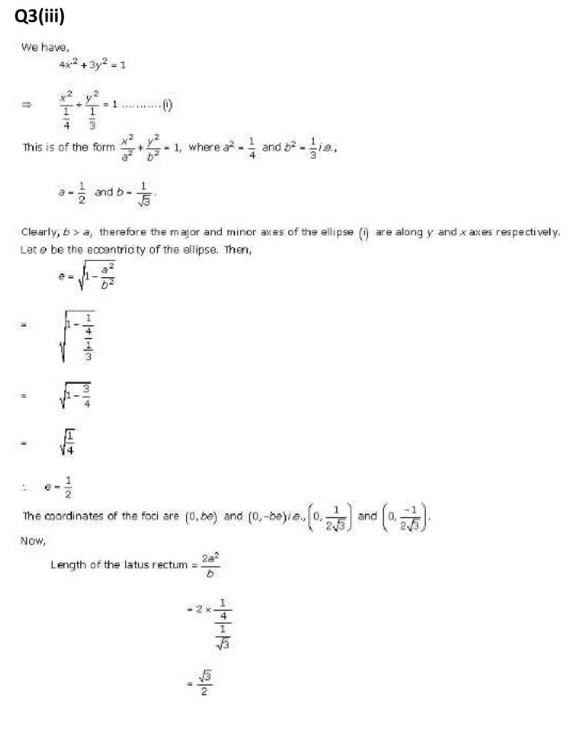 NCERT Solutions Class 11 Mathematics RD Sharma Ellipse-