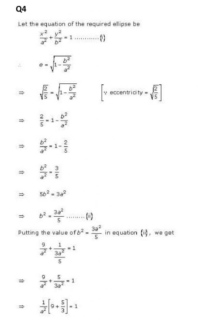 NCERT Solutions Class 11 Mathematics RD Sharma Ellipse-