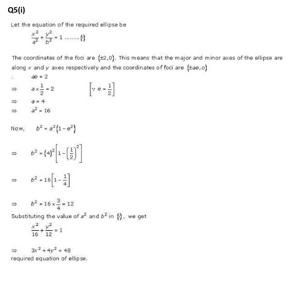 NCERT Solutions Class 11 Mathematics RD Sharma Ellipse-