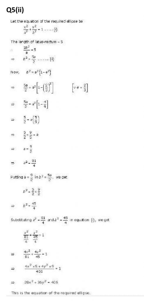 NCERT Solutions Class 11 Mathematics RD Sharma Ellipse-