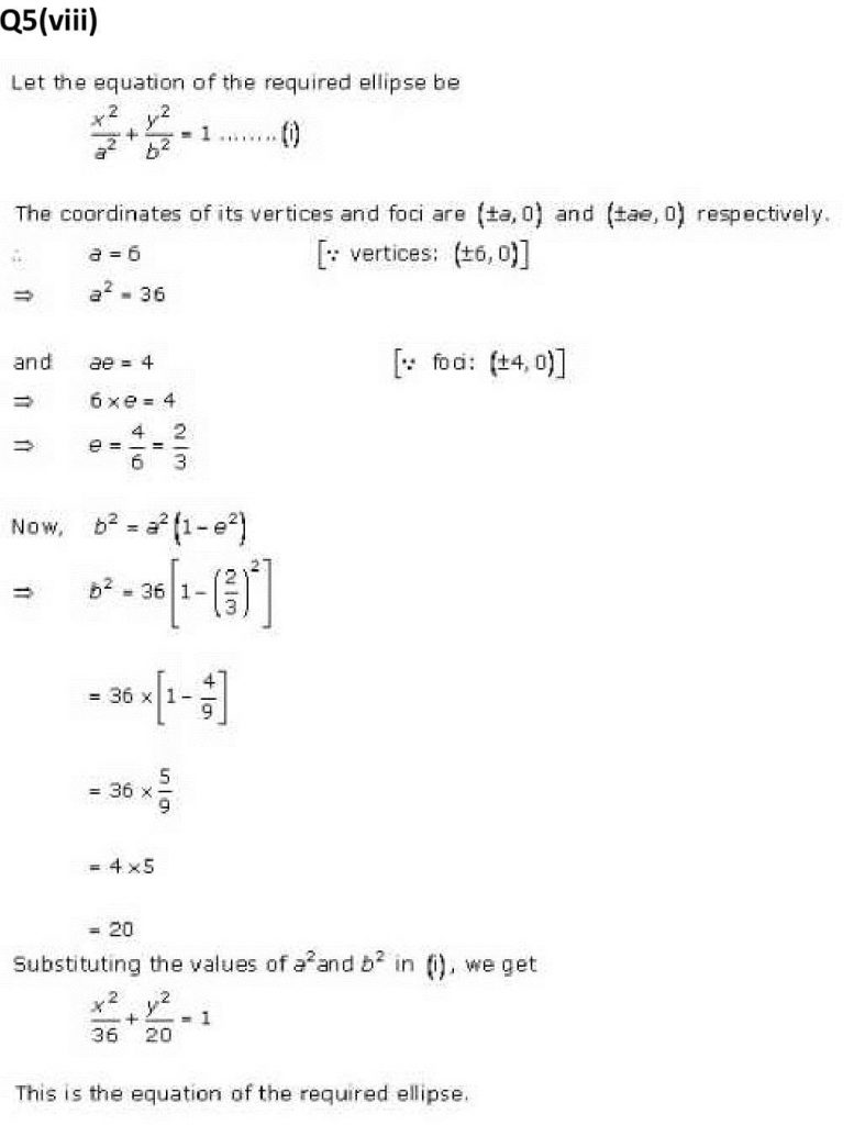 NCERT Solutions Class 11 Mathematics RD Sharma Ellipse-