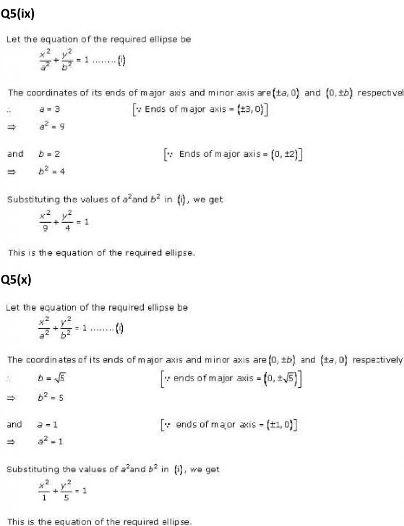 NCERT Solutions Class 11 Mathematics RD Sharma Ellipse-