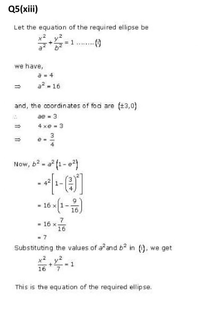 NCERT Solutions Class 11 Mathematics RD Sharma Ellipse-