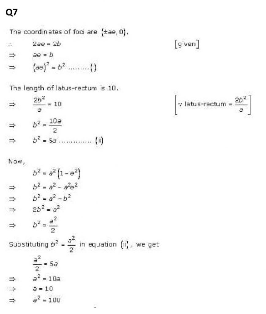 NCERT Solutions Class 11 Mathematics RD Sharma Ellipse-