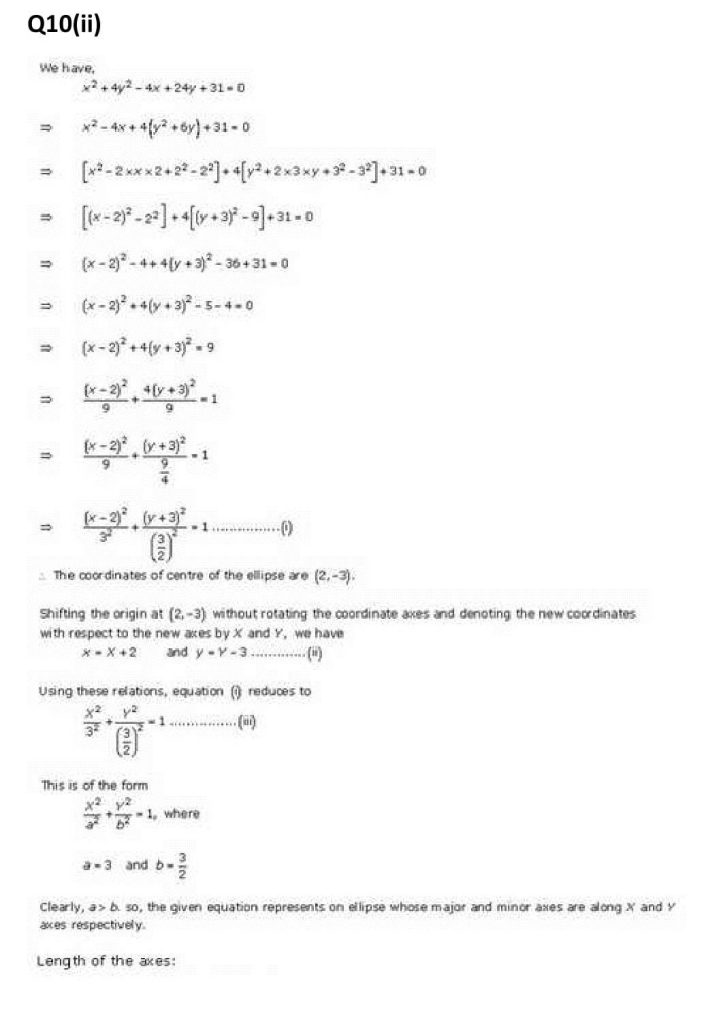 NCERT Solutions Class 11 Mathematics RD Sharma Ellipse-