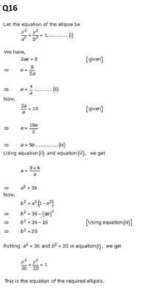 NCERT Solutions Class 11 Mathematics RD Sharma Ellipse-