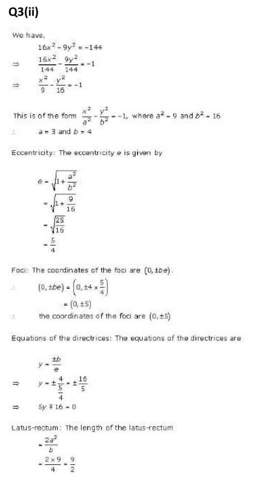 NCERT Solutions Class 11 Mathematics RD Sharma Hyperbola-