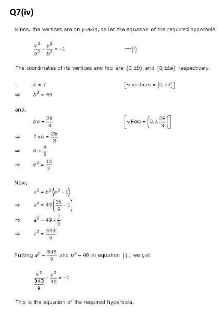 NCERT Solutions Class 11 Mathematics RD Sharma Hyperbola-