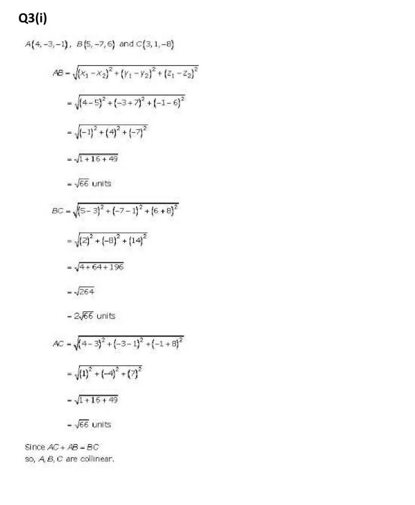 NCERT Solutions Class 11 Mathematics RD Sharma Introduction to 3D Coordinate Geometry-