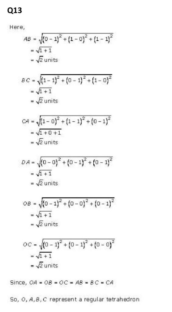 NCERT Solutions Class 11 Mathematics RD Sharma Introduction to 3D Coordinate Geometry-