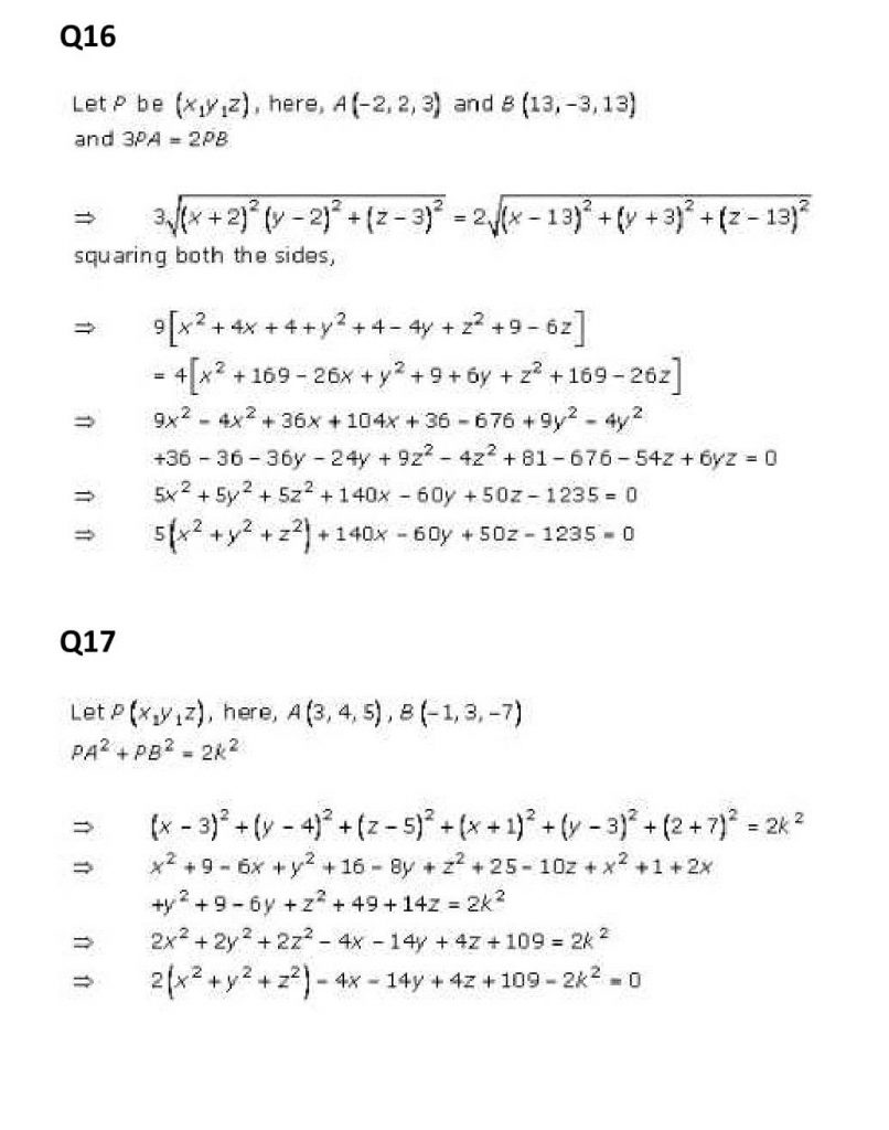 NCERT Solutions Class 11 Mathematics RD Sharma Introduction to 3D Coordinate Geometry-