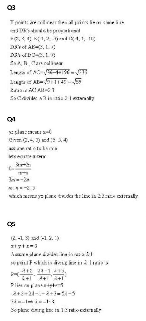 NCERT Solutions Class 11 Mathematics RD Sharma Introduction to 3D Coordinate Geometry-