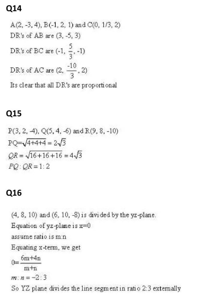 NCERT Solutions Class 11 Mathematics RD Sharma Introduction to 3D Coordinate Geometry-